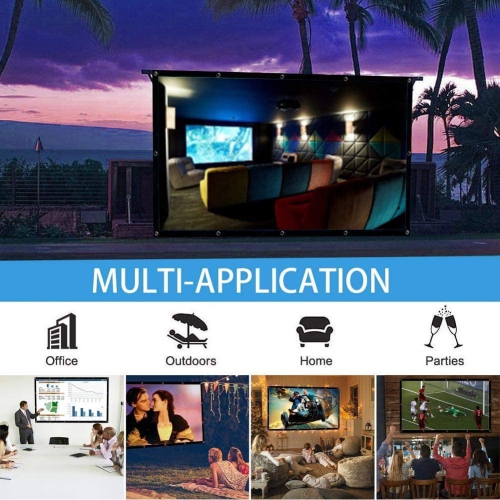 Screen 100 inch 16:9 HD Foldable Anti-Crease Portable Projection Movies Screen for Home Theater Outdoor Indoor Support Double Sided Projection