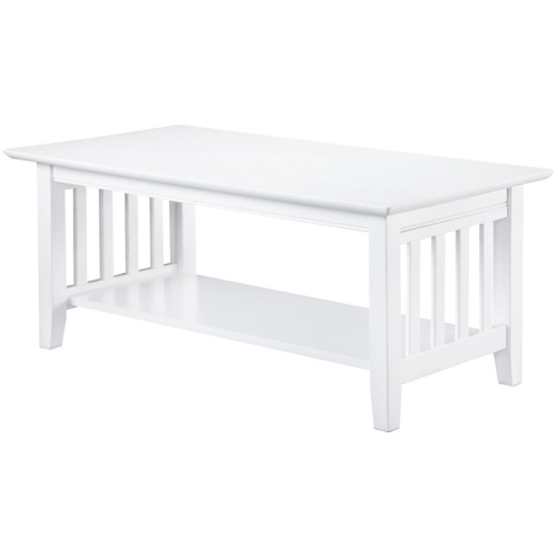 BOWERY HILL  Solid Wood Coffee Table In White