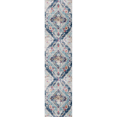 RUG BRANCH  Anara Traditional Floral Medallion Blue/grey Indoor Area Rug