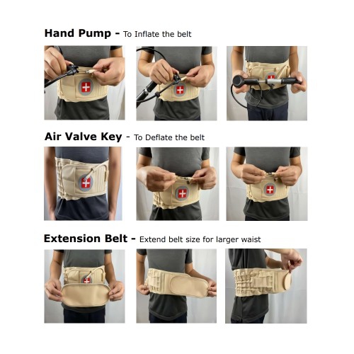 Ceinture de décompression vertébrale, dispositif de traction de l'air de décompression pour soigner le soutien lombaire du bas du dos, outil de