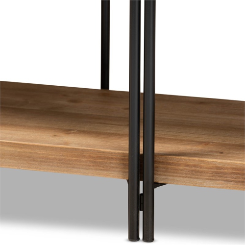 Bowery Hill Brown Finished Wood and Black Finished Console Table