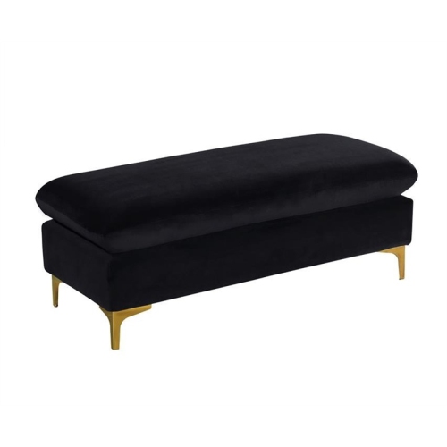Meridian Furniture Naomi Black Velvet Ottoman