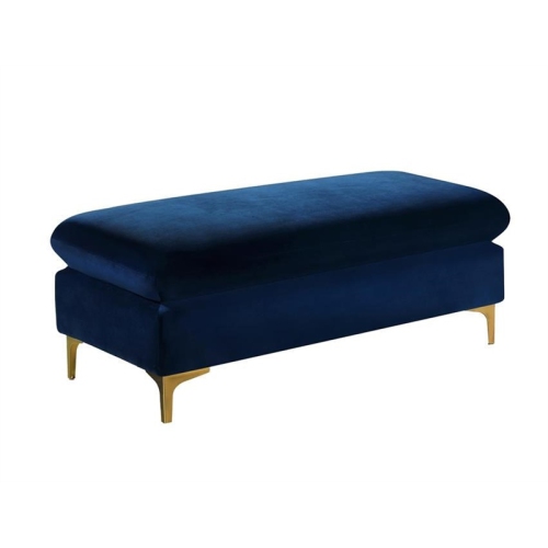 Meridian Furniture Naomi Navy Velvet Ottoman