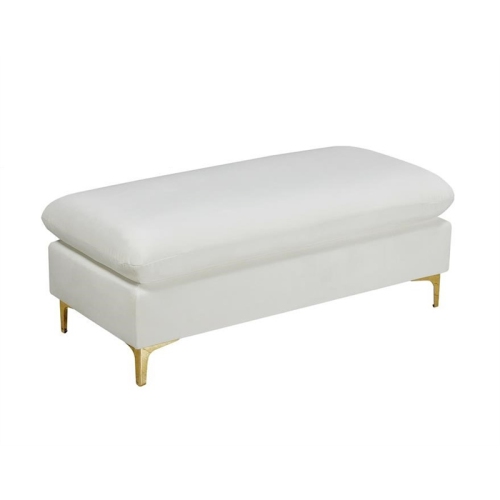 Meridian Furniture Naomi Cream Velvet Ottoman