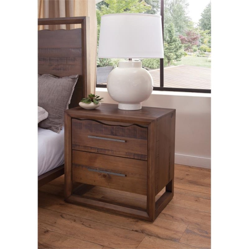 Lofton 2-drawer Mocha Brown Wood Nightstand