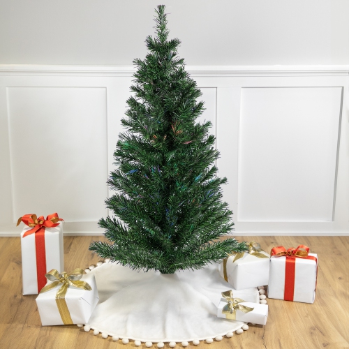 NORTHLIGHT  Pre-Lit Medium Multi-Color Fiber Optic Pine Christmas Tree - 4'