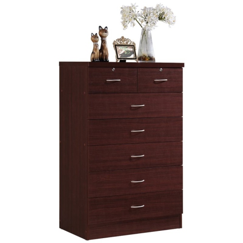 PEMBERLY ROW  Tall 7 Drawer Chest With 2 Locking Drawers In Mahogany