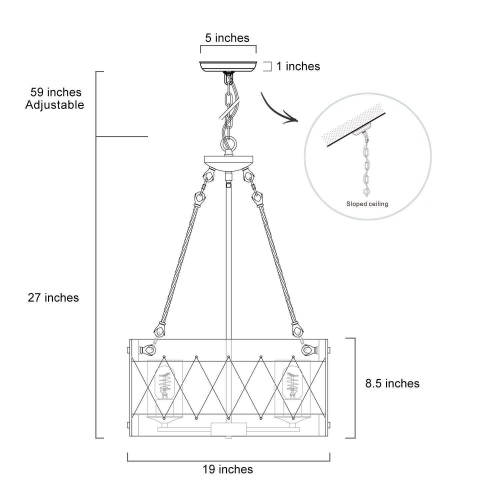 Farmhouse 5-Light Wood Drum Chandelier