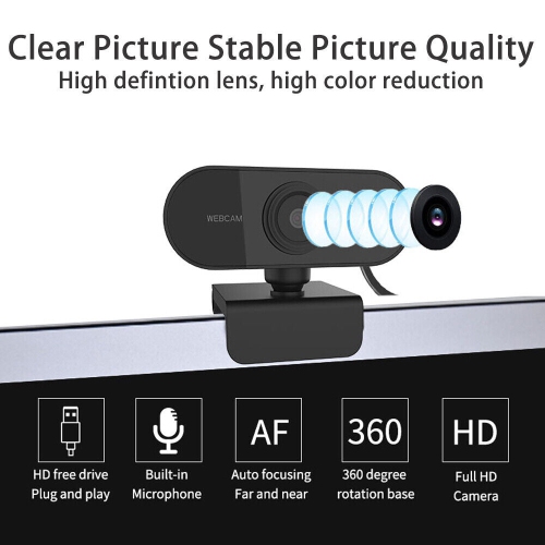 1080P FHD Webcam with Microphone & Privacy Cover for Conferencing, Video Calling