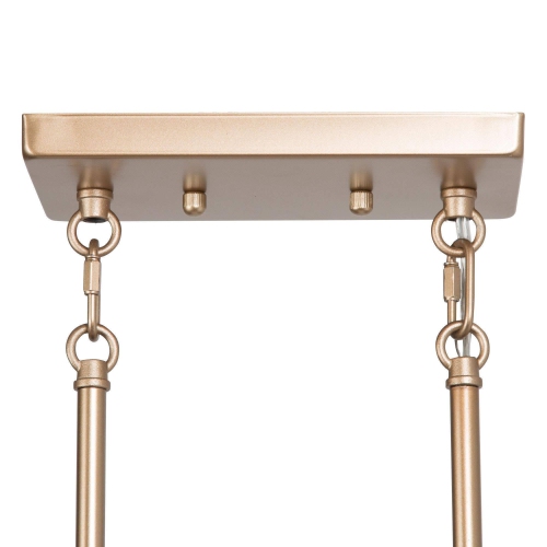 Modern Gold 3-Light Linear Island Chandelier with Fabric Shade