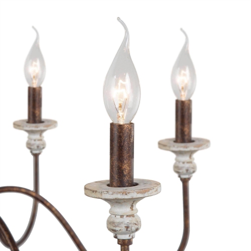6-Light Farmhouse Wood Classic Candle French Country Chandelier