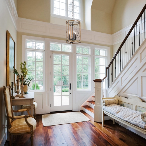 Modern Farmhouse 3-Light Lantern Wood Chandelier for Kitchen Island