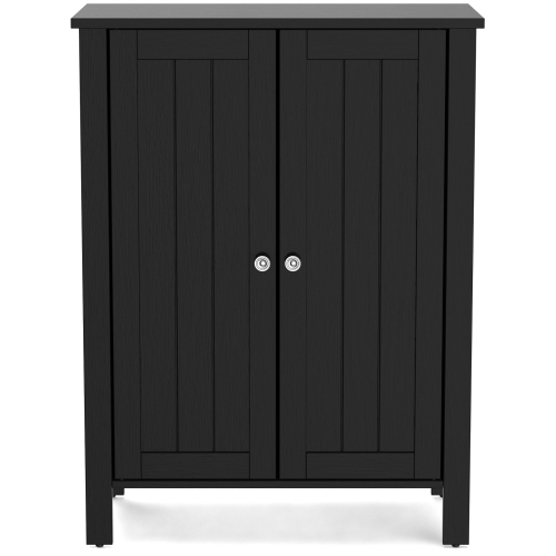 Topbuy Bathroom Storage Cabinet Floor Storage Freestanding Organizer Cabinet Black/Gray/Brown