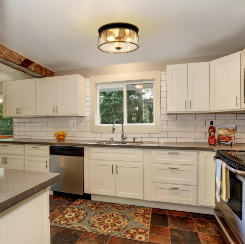 Modern Black 3-Light Drum Shaded Glass Semi Flush Mount