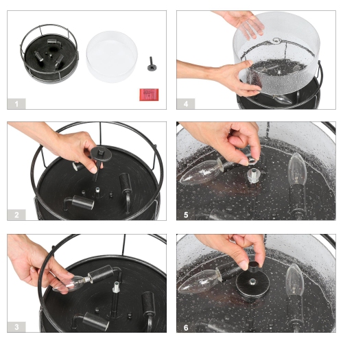 Modern Black 3-Light Drum Shaded Glass Semi Flush Mount