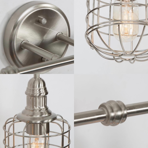 Modern 3-Light Nickle Metal Bathroom Vanity Light