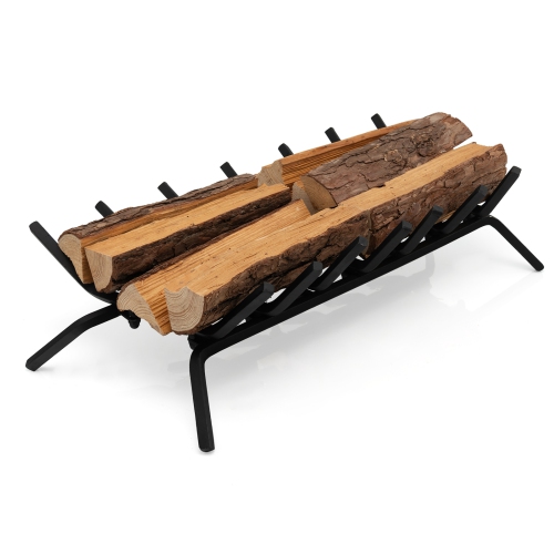 Topbuy 31/25/18-Inch Fireplace Log Grate Heavy Duty Solid Steel Fireplace Log Holder with 7 1/2" Steel Bars Indoor Outdoor Grill Fireplace Log Grate