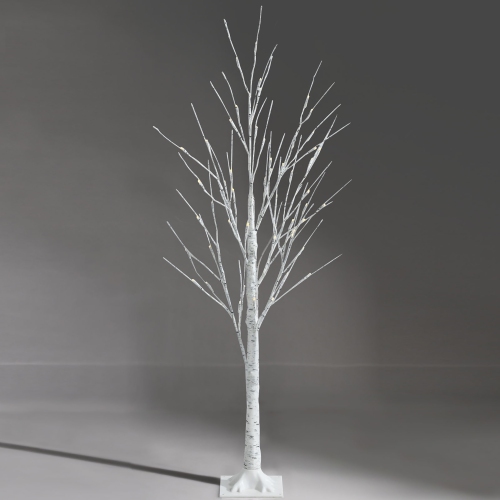 Topbuy Artificial White Birch Tree Pre-lit Twig Birch Tree Designed for Holiday Festival
