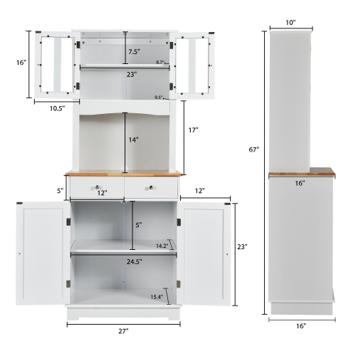 Meuble de rangement de cuisine avec armoire pour four à micro-ondes et 2 tiroirs de TopBuy buffet avec armoire de rangement à 2 portes
