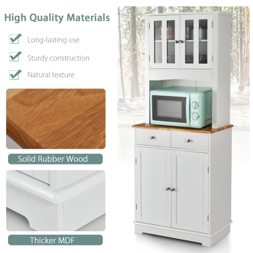 Meuble de rangement de cuisine avec armoire pour four à micro-ondes et 2 tiroirs de TopBuy buffet avec armoire de rangement à 2 portes