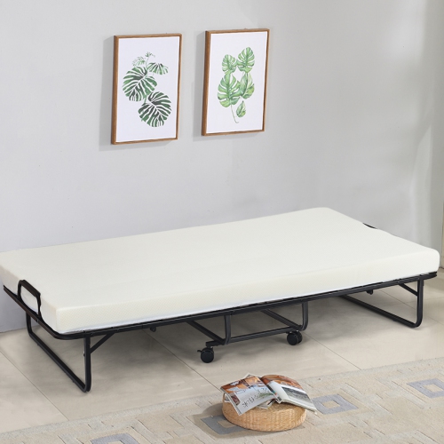 Lit pliant avec matelas en mousse à mémoire lit de repos/lit d’invité Rollaway de TopBuy