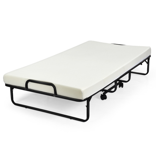 Lit pliant avec matelas en mousse à mémoire lit de repos/lit d’invité Rollaway de TopBuy