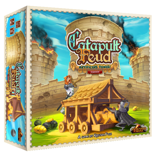 VESUVIUS MEDIA  Catapult Feud: Artificer's Tower Expansion 2 Players, Ages 7+, 30-45 Minutes