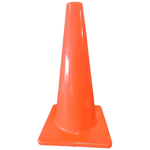 PRISP Soft Orange PVC Cone - Resistant Indoor and Outdoor Training Cone, 18 in