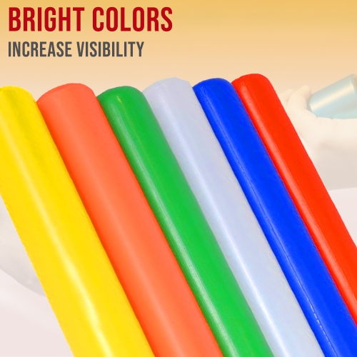 PRISP 6&nbsp;Bâtons de Relais - Ensemble de Six Bâtons Creux et Colorés pour L’athlétisme
