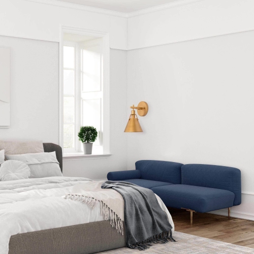 Modern Gold 1-Light Metal Shade Wall Sconce