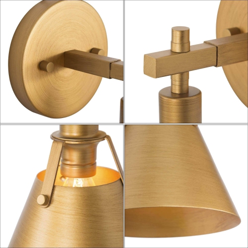 Modern Gold 1-Light Metal Shade Wall Sconce