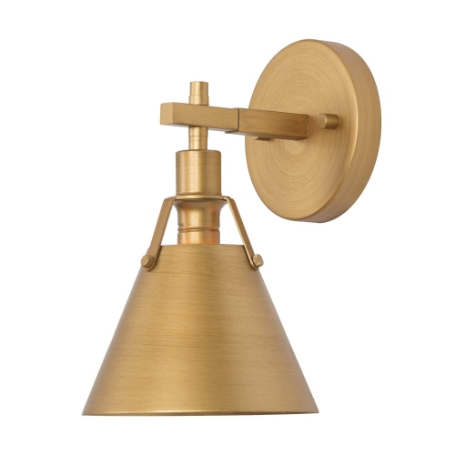 Modern Gold 1-Light Metal Shade Wall Sconce