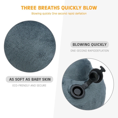 Inflatable Neck U-Shape Pillow - No Pump Needed for Travel and Airplane
