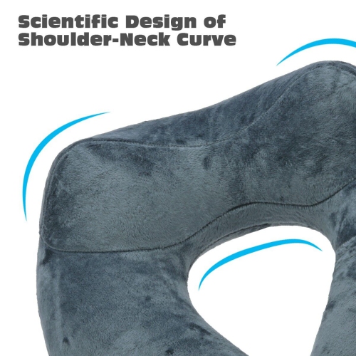 Inflatable Neck U-Shape Pillow - No Pump Needed for Travel and Airplane