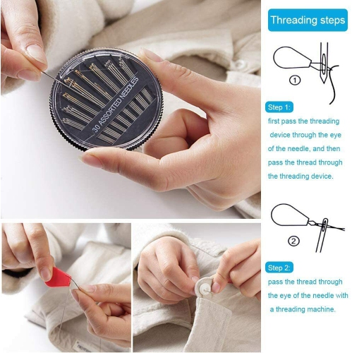 Sewing KIT Thread Spools Sewing Tool Kit with PU Case for Home,Travel,Emergency