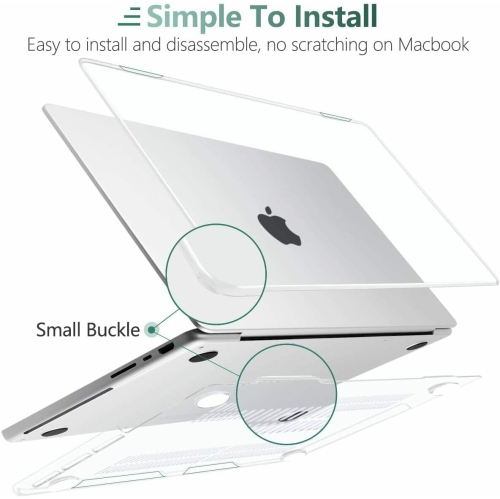 FOR MacBook Pro 14" A2442 M1 Pro/Max Slim Plastic Hard Shell Case, Crystal Clear