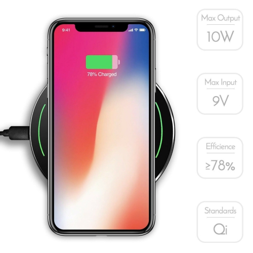 10W Metal Qi Wireless Charger Fast Charging Mat For iPhone 11 Xs Galaxy S20U 10+
