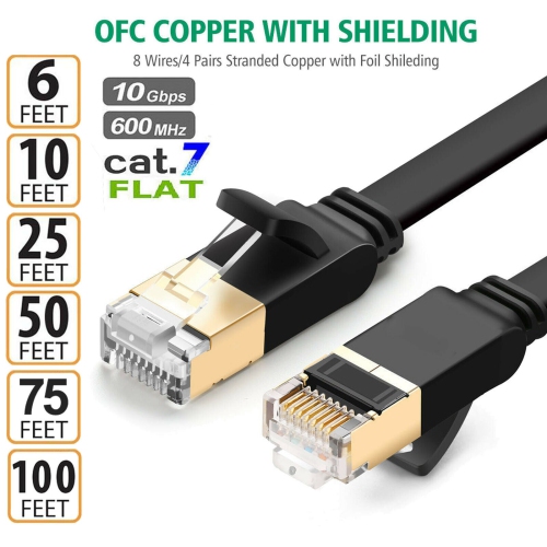YELLOW-PRICE  Cat-7 10 Gigabit Ethernet Rj45 S/stp Shielded 600Mhz Patch LAN Network Cable Ca