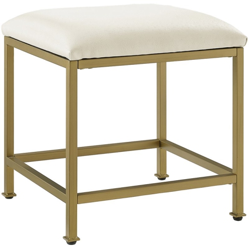 CROSLEY FURNITURE  Aimee Faux Leather Vanity Stool In Soft In Gold