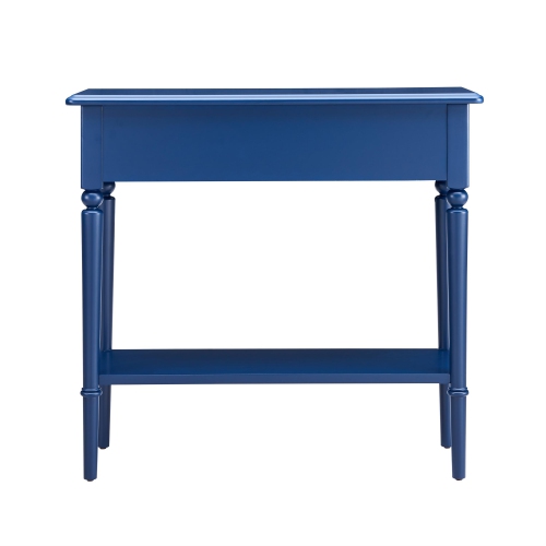 LEICK HOME Coastal Hall Console Wooden Table with Drawer Storage - Navy Blue