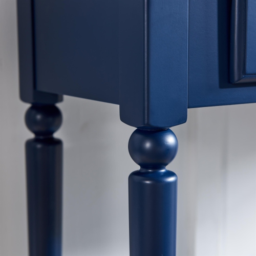 LEICK HOME Coastal Hall Console Wooden Table with Drawer Storage - Navy Blue