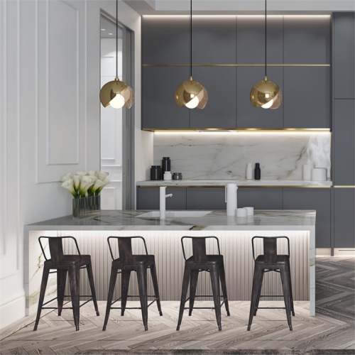 Atlin Designs 24" Contemporary Metal Counter Stool in Black