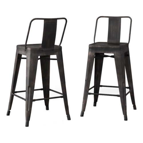 Atlin Designs 24" Contemporary Metal Counter Stool in Black