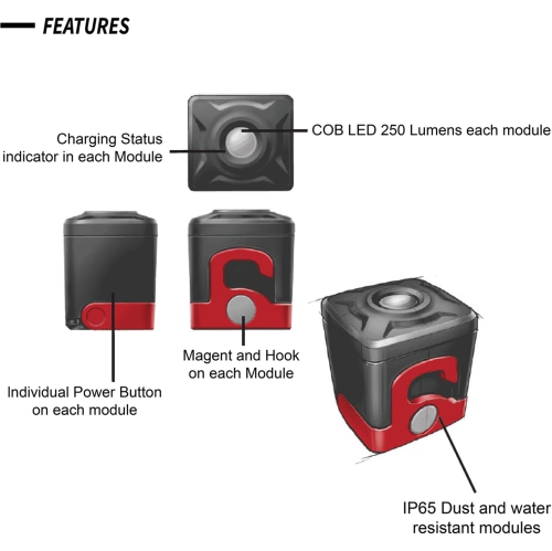 Lampe de travail modulaire Tek