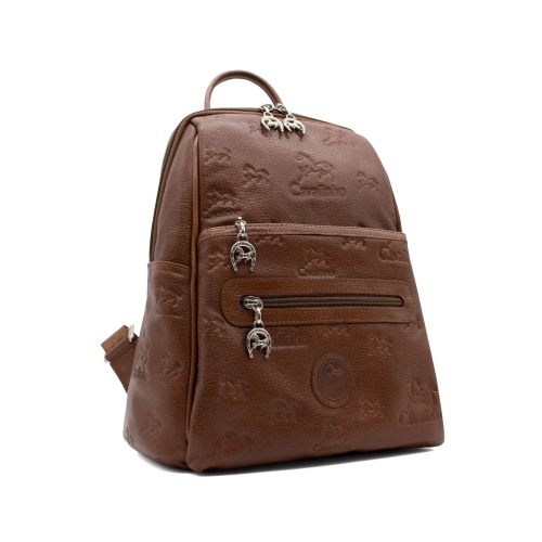 Cavalinho Cavalo Lusitano Leather Backpack - Saddle Brown