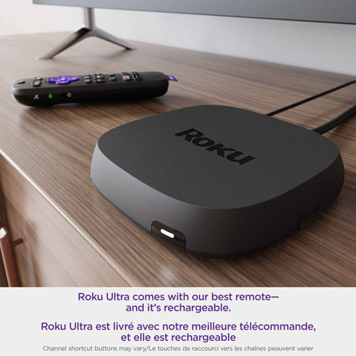 Roku Ultra 2022 4K/HDR/Dolby Vision Streamer, Remote with Rechargeable Battery, Hands-Free Voice Controls, Lost Remote Finder and Private Listening