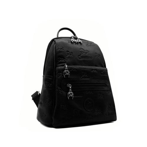 Cavalinho Cavalo Lusitano Leather Backpack - Black