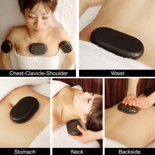 Master Massage 4 Pieces XXL Oversized Super Extra Large Oval Shape Basalt Massage Hot Stone Massage Stone Warm Stone Set-15cm x 8.6cm x