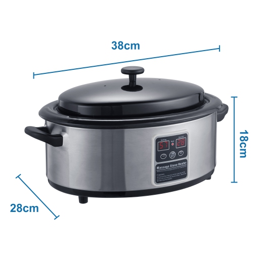 Master Massage 6 Quart LED Hot Stone Warmer with Digital Display– Stainless Steel Hot Stone Heater Portable- Massage Stone Heating Device for Massage