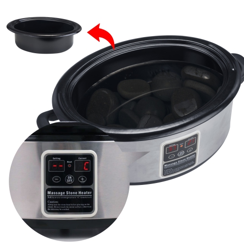 Master Massage 6 Quart LED Hot Stone Warmer with Digital Display– Stainless Steel Hot Stone Heater Portable- Massage Stone Heating Device for Massage
